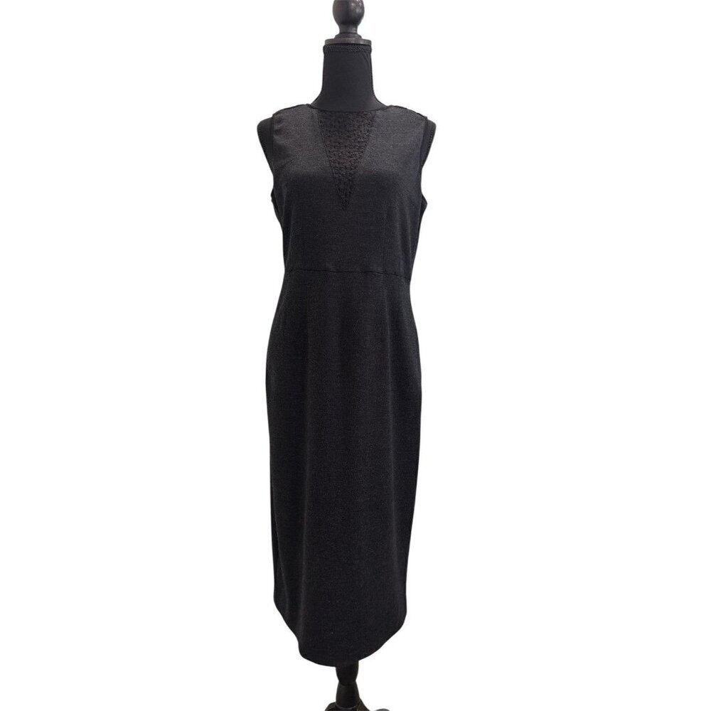 Premise Women’s Wool Sleeveless Charcoal GrayDress With Zipper Accent Size Small